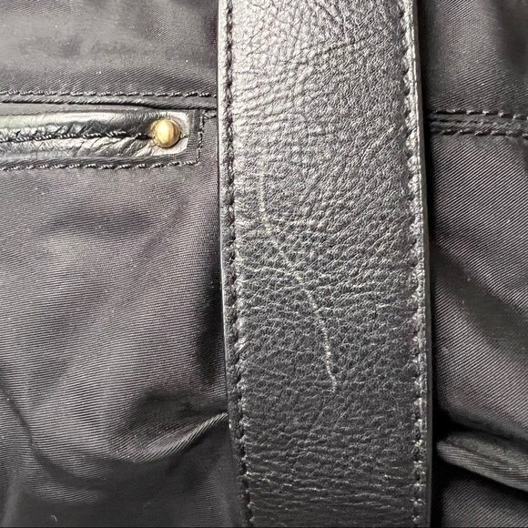 Michael Kors Black Leather & Nylon Shoulder Designer Handbag Purse w/ Dust Bag - Picture 13 of 16